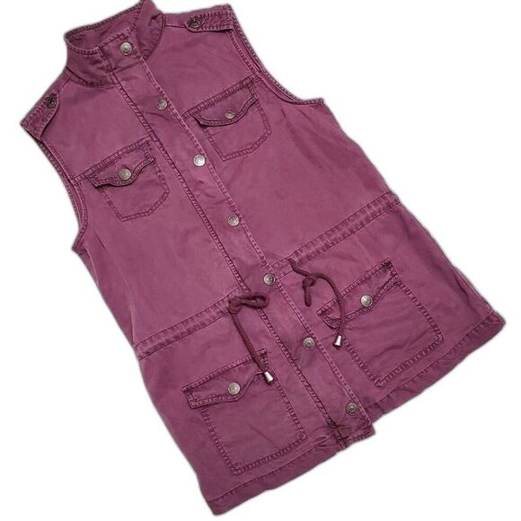 Celebrity Pink Womens Sz Small Cargo Vest Faded Wine - Picture 1 of 8
